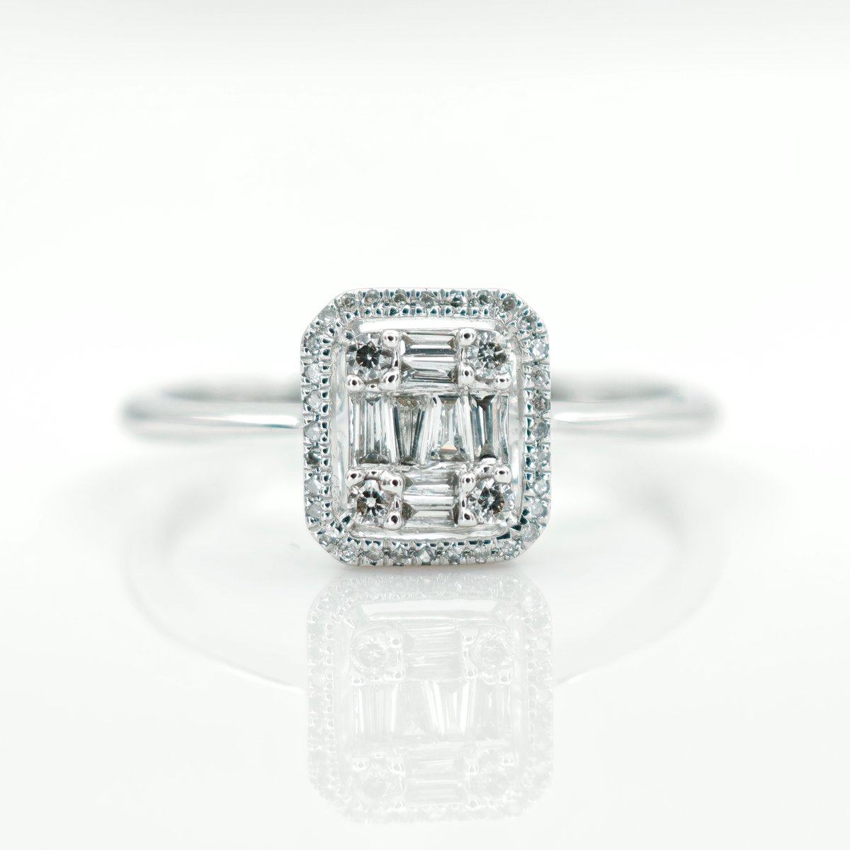 K18WGダイヤモンド 0.073ct/0.083ct リング 11.5号 シンガポールジュエ