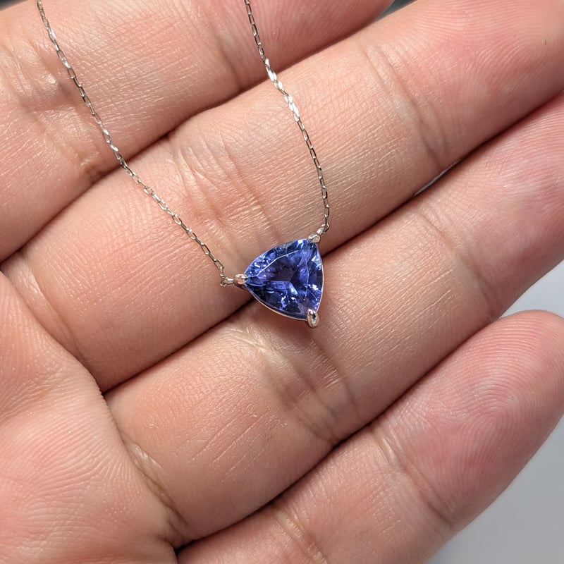 PT900/850 タンザナイト 1.70ct トリリアントペンダント 45cmスライド