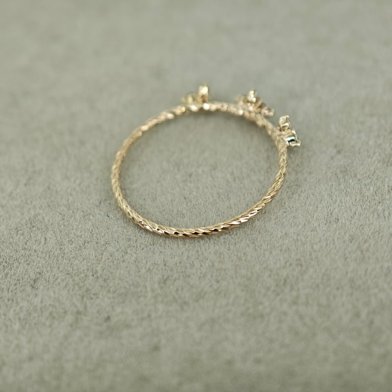 GLORY DESIGN】K10 ダイヤモンド 0.14ct カッティング リング サンプル