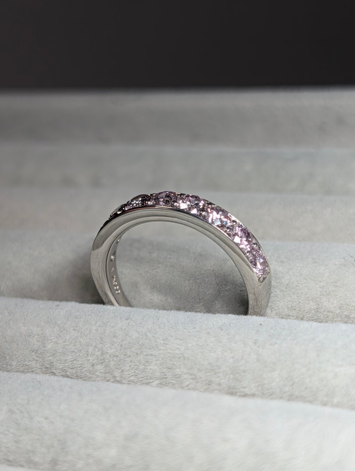 CGL鑑別書】PT900 ピンクダイヤモンド 合計1.00ct 14号 リング Used j