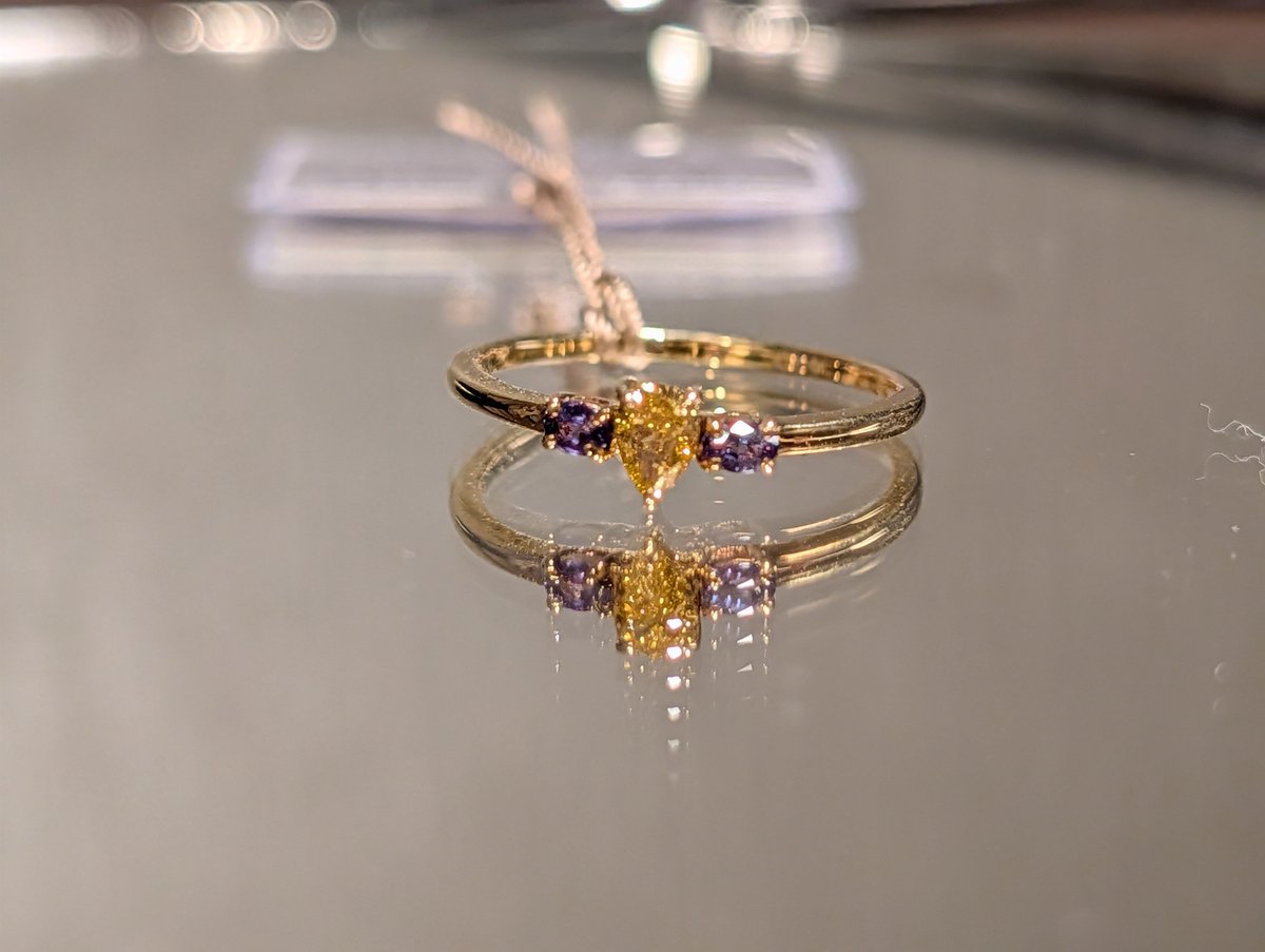 K18 YG アレキサンドライト リング K18イエローダイヤモンド0.209ct×アレキサンドライト0.13ct リング