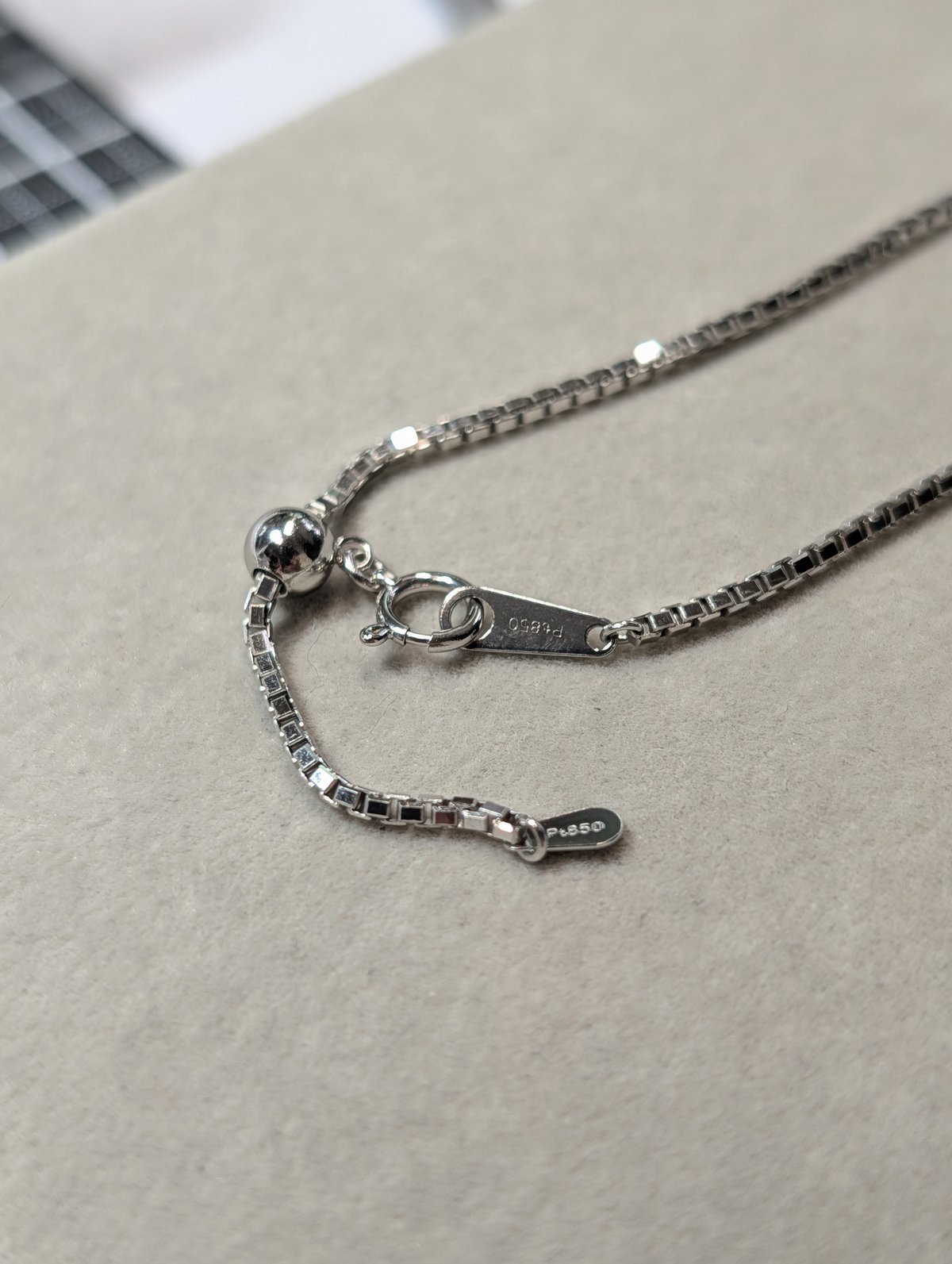 受注生産】PT850 ベネチアンチェーン 1.6mm 50cm スライドアジャスター
