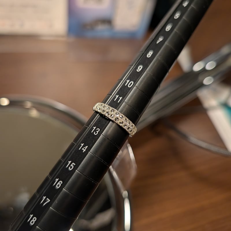 PT950ローズカットダイヤモンド 0.340ct 2列 パヴェ リング 12号