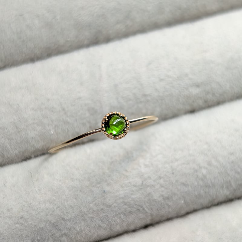 K10YG 9号 デマントイドガーネット 3.0mm ロシア産 超華奢ミルリング