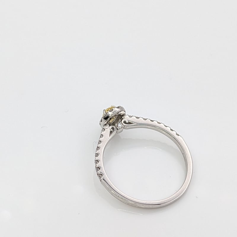 CGLソ】K18 インテンス イエロー ダイヤモンド0.149ct×ダイヤモンド