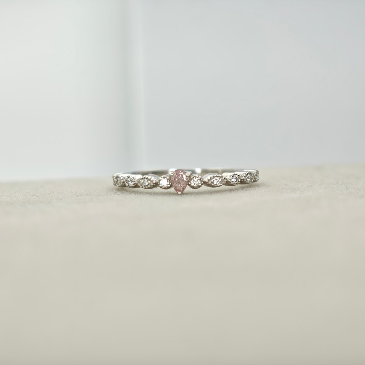 CGL鑑定書付】PT950 ピンクダイヤモンド 0.08ct ダイヤモンド 0.06ct リ