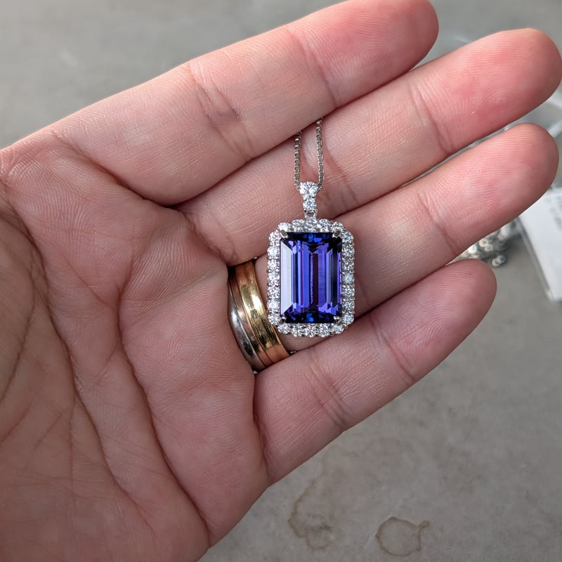 日独鑑別書】PT950/PT850 タンザナイト 10.40ct ダイヤモンド 1.180c