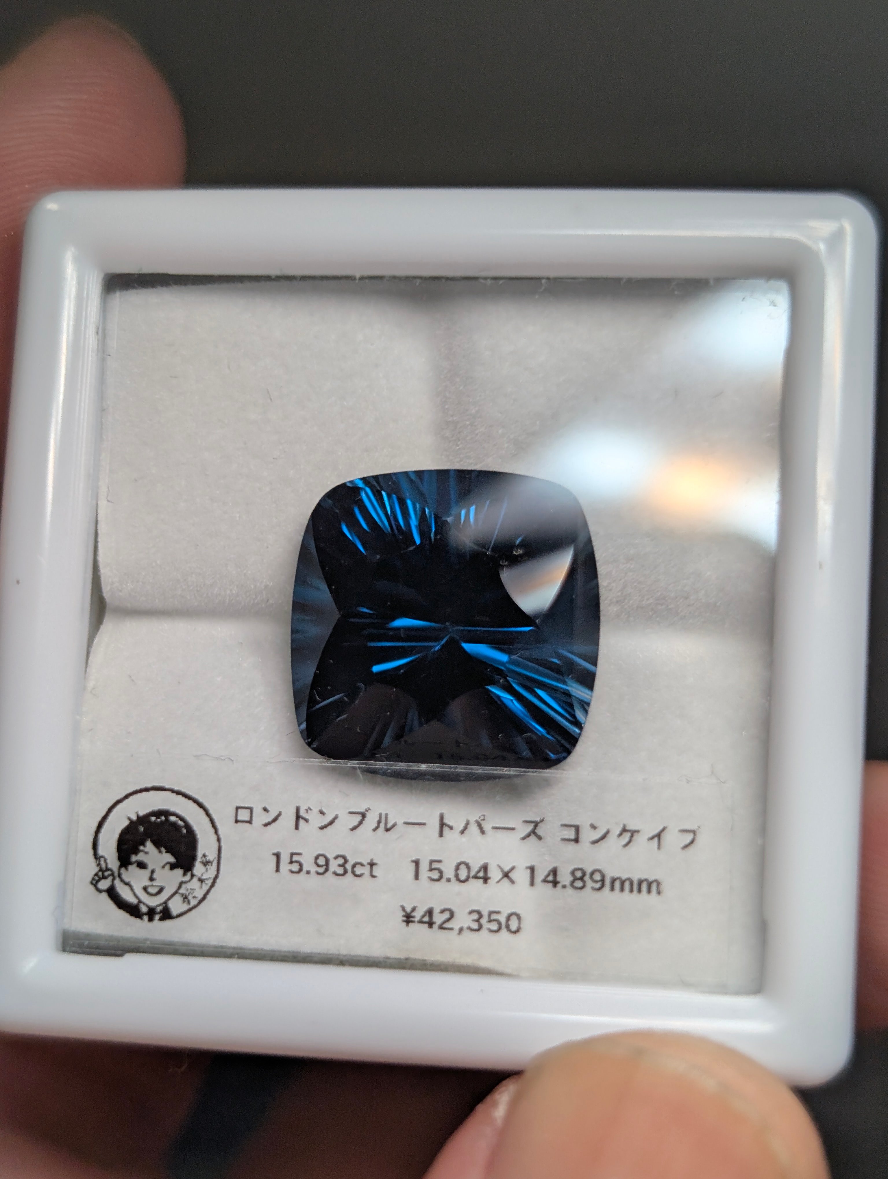 美品☆Pt900☆濃厚ブルー☆ロンドンブルートパーズ3.50ct +0.05 original