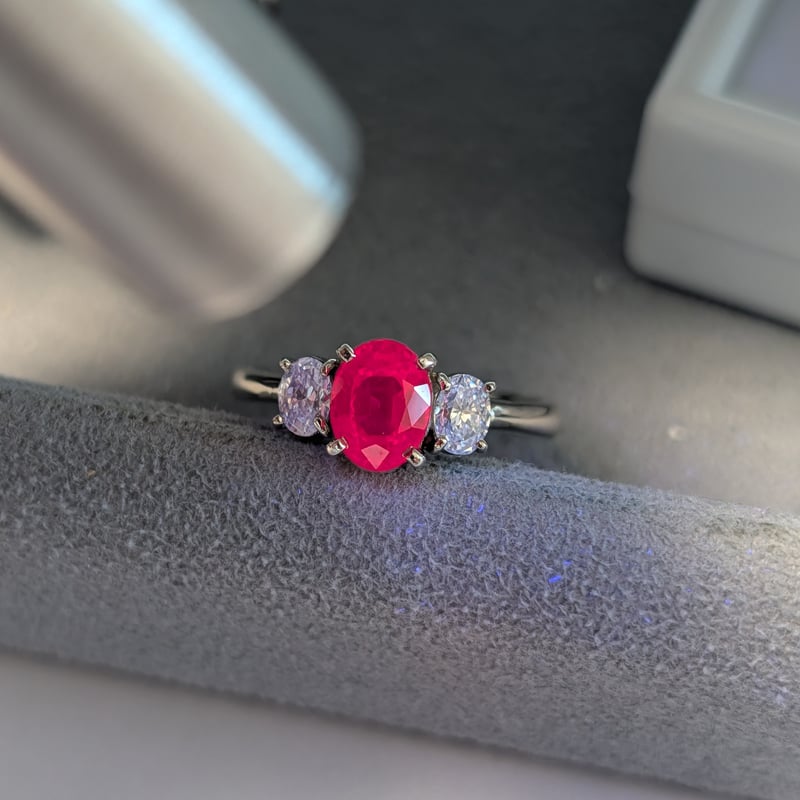 最終交渉可JB218★高級 ルビー0.64ct ダイヤ0.6ct ヘッド 鑑付 CGL鑑別書】PT900 ピジョンブラッドルビー 1.286ct ダイヤモンド 0.41ct