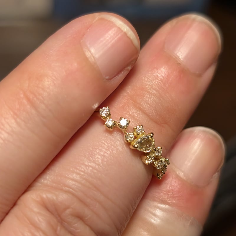 K18 ペアシェイプローズカットダイヤモンド 0.160ct 0.10ct 星空 K18 ペアシェイプローズカットダイヤモンド 0.160ct 0.10ct 星空