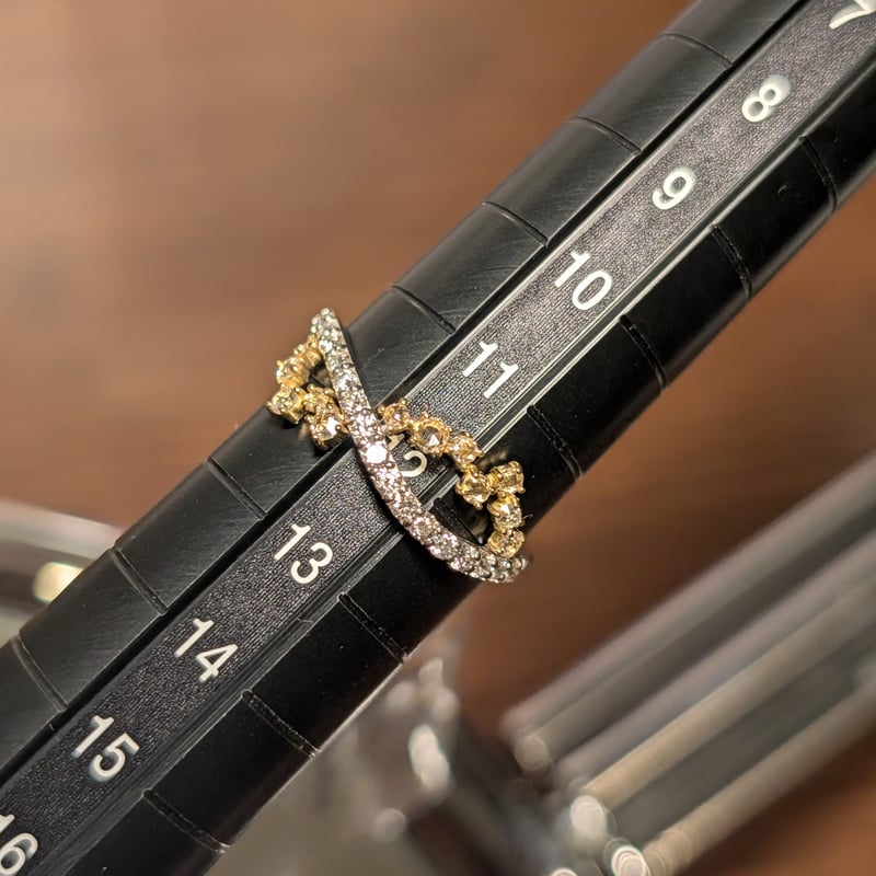 PT900/K18 ローズカットダイヤモンド 0.140ct 0.240ct リング 12 PT900/K18 ローズカットダイヤモンド 0.140ct 0.240ct リング 12