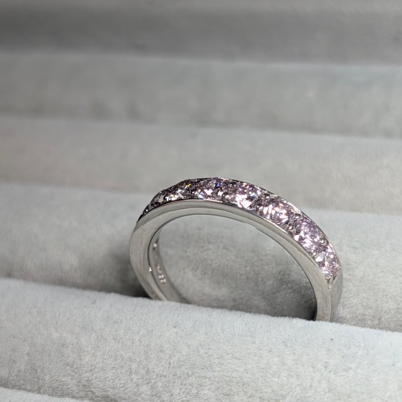 CGL鑑別書】PT900 ピンクダイヤモンド 合計1.00ct 14号 リング