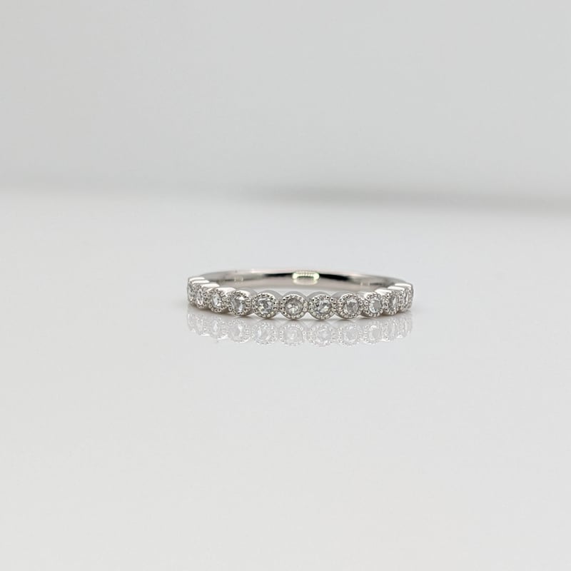 PT900ローズカットダイヤモンド 0.14ct ミル打ちハーフエタニティ