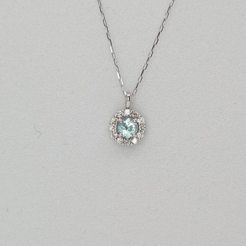 PT900/850パライバトルマリン 0.10ct ダイヤモンド 0.05ct ミニ 