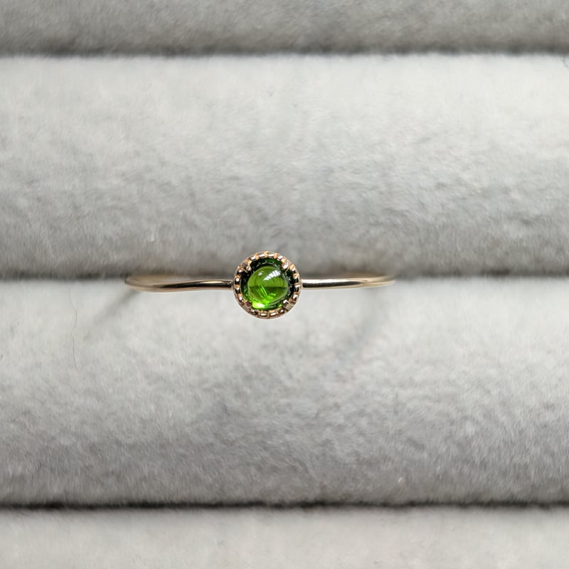 K10YG 9号 デマントイドガーネット 3.0mm ロシア産 超華奢ミルリング