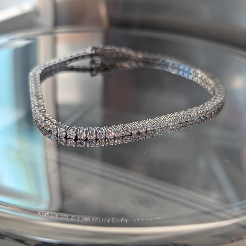 受注生産】750 (K18WG) ダイヤモンド 約3.0ct 17.7cm 2.1mm×75