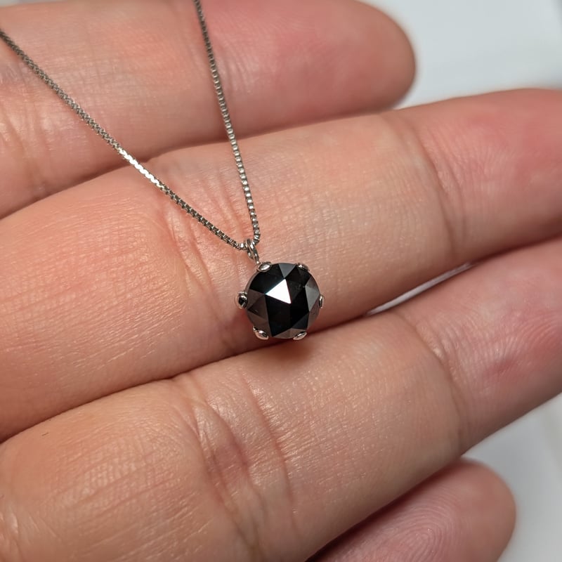 PT900/850 ブラック ダイヤモンド 1.00ct ペンダント 45cmスライド