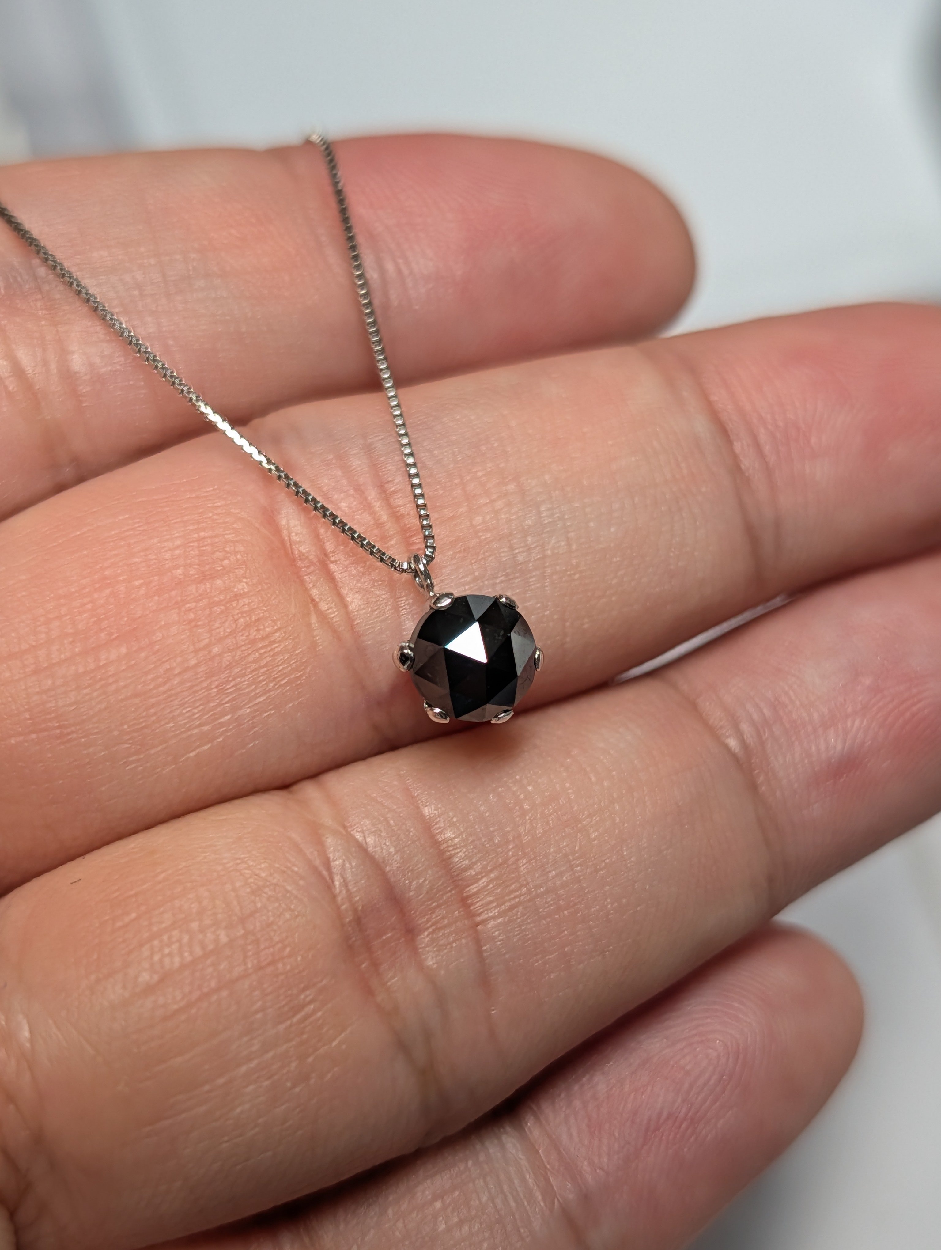 PT900/850 ブラック ダイヤモンド 1.00ct ペンダント 45cmスライド