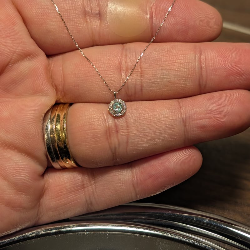 PT900/850パライバトルマリン 0.10ct ダイヤモンド 0.05ct ミニ 