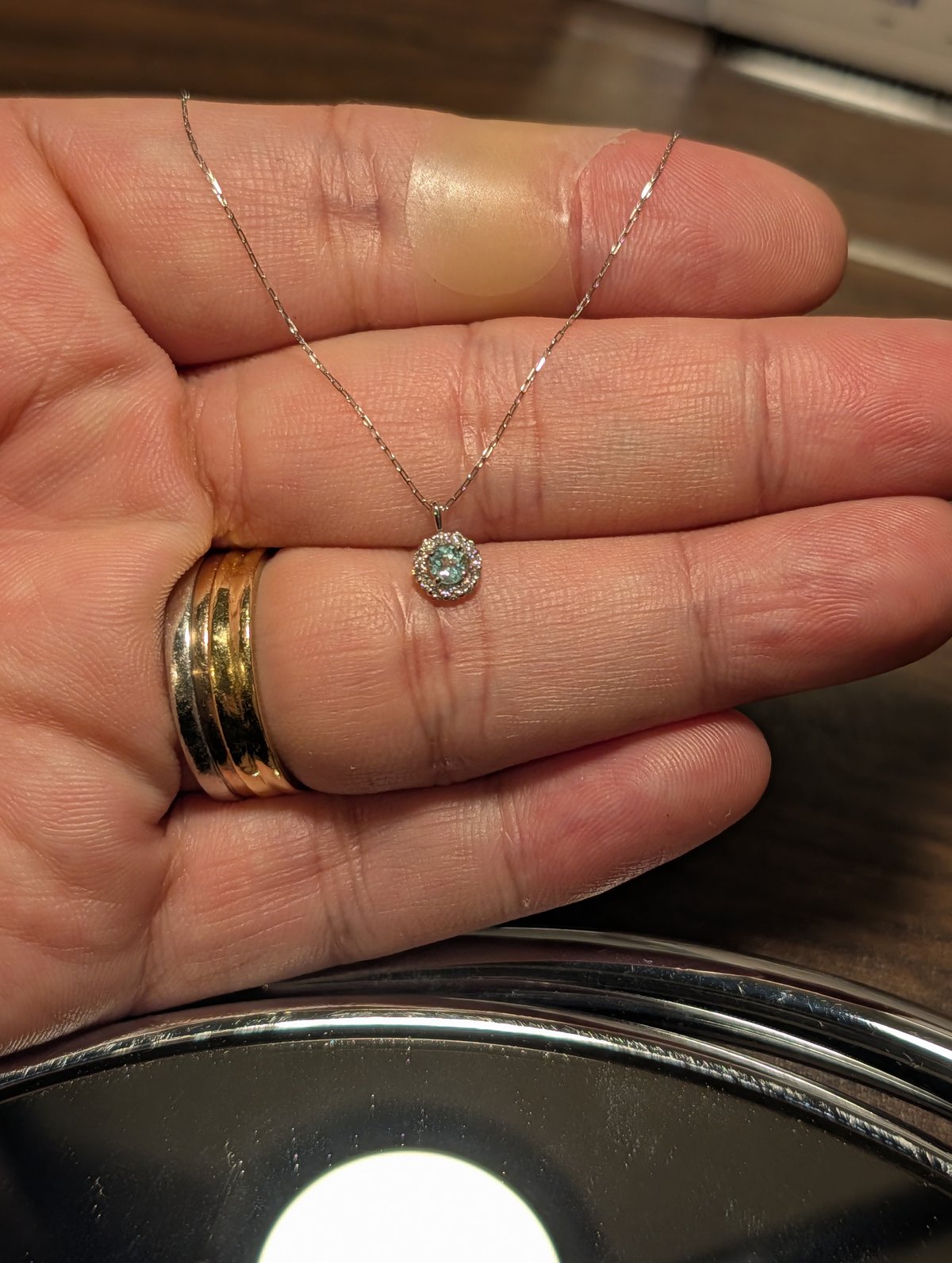 PT900/850パライバトルマリン 0.10ct ダイヤモンド 0.05ct ミニ