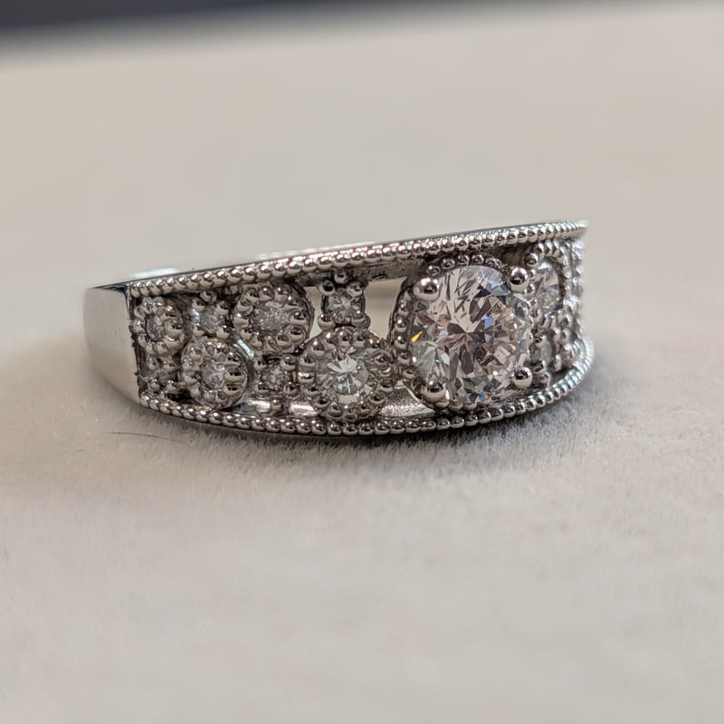 CGL鑑定書付】PT900 ダイヤモンド 0.504ct ダイヤモンド 0.233ct リン