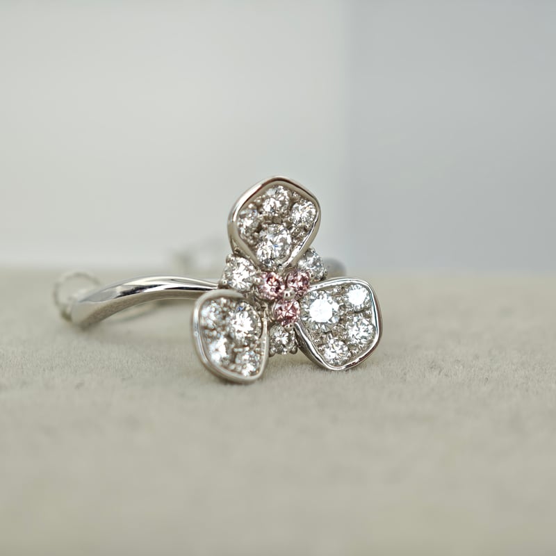 PT900 ピンクダイヤモンド 0.09ct ダイヤモンド 0.65ct リング 11.5号