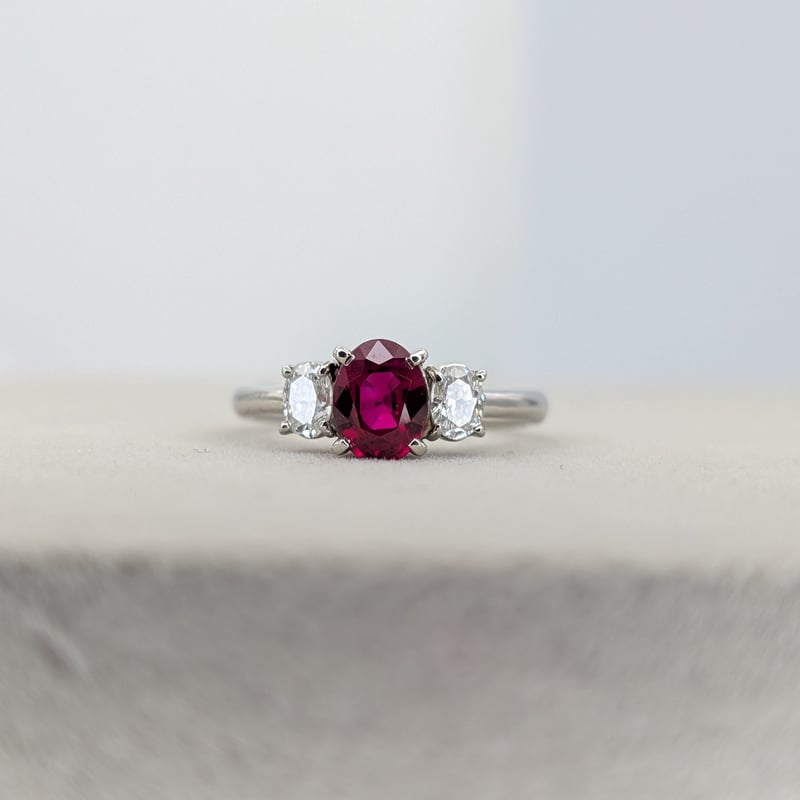 最終交渉可JB218★高級 ルビー0.64ct ダイヤ0.6ct ヘッド 鑑付 CGL鑑別書】PT900 ピジョンブラッドルビー 1.286ct ダイヤモンド 0.41ct
