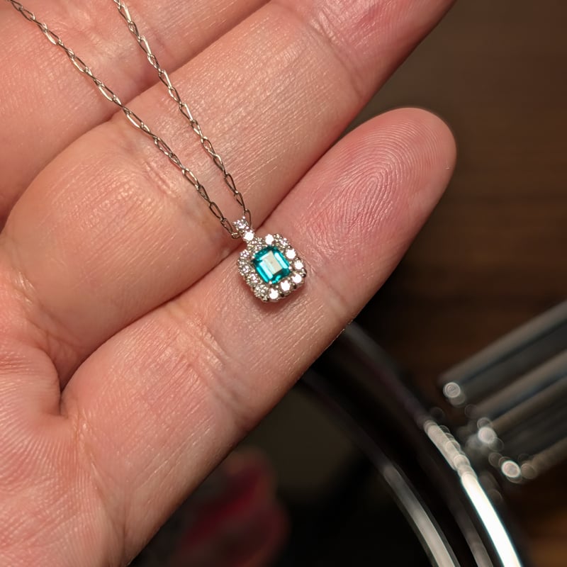 PT950/850エメラルド 0.13ct ダイヤモンド 0.12ct ペンダント