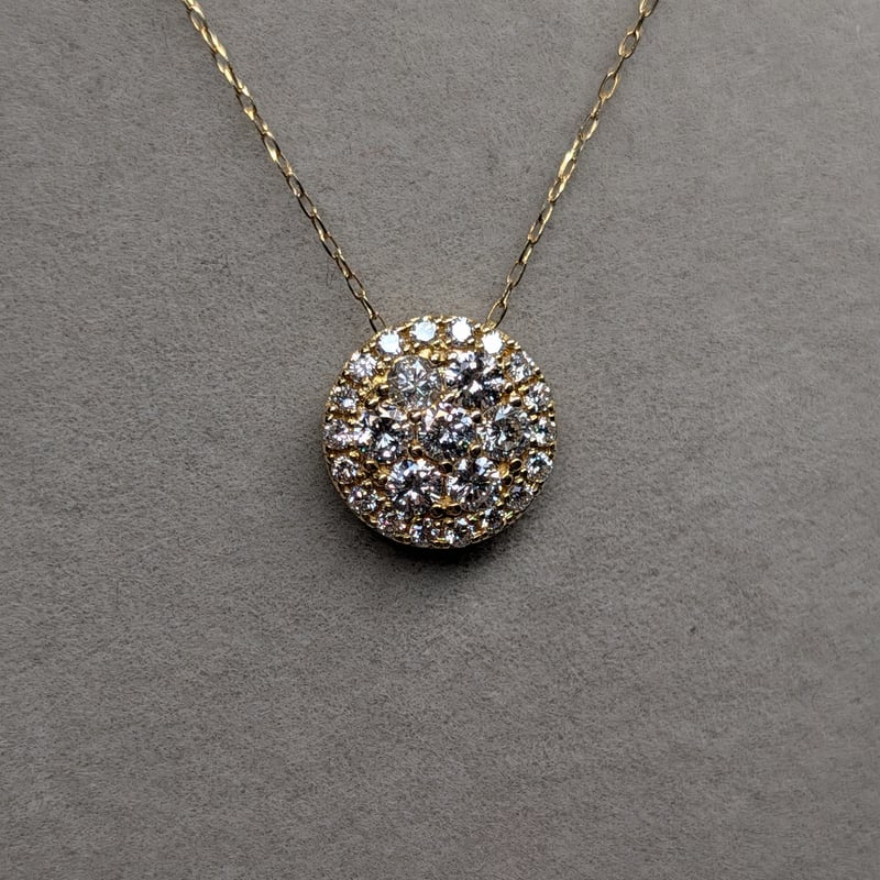 K18YG ダイヤモンド 合計0.50ct ペンダント 40cmチェーン付 Used Jewe