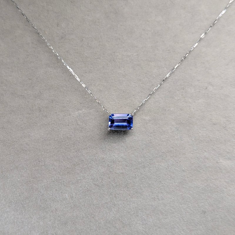 PT900/PT850 タンザナイト 0.50ct 両吊りネックレス 40cm オクタゴン 