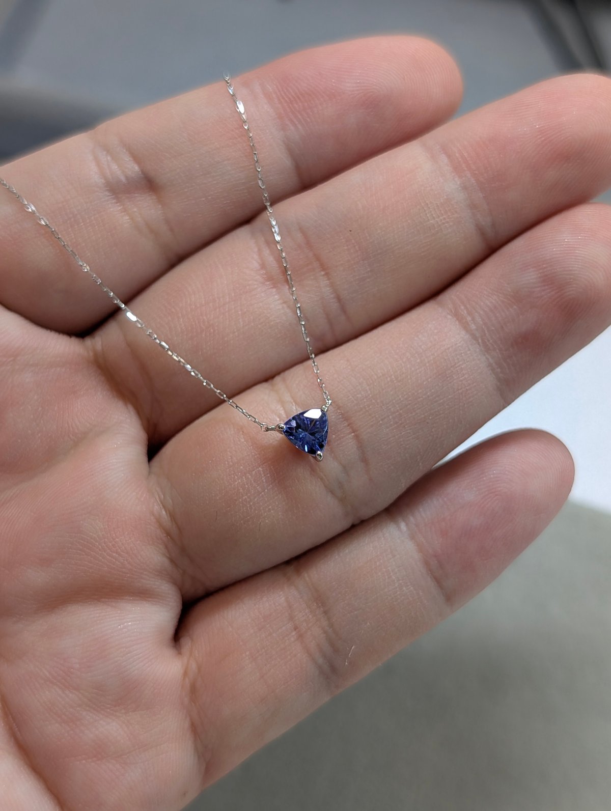 PT900/PT850 タンザナイト 0.40ct 両吊りネックレス 40cm