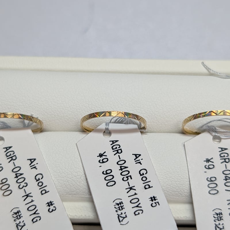 【ang. アンク】K10YG・グロウ レイヤードカッティングリング 13号 Air Gold K10YG 【カッティングレインボー仕上げ】 受注オーダー