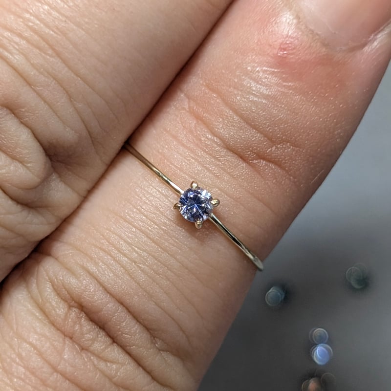 新品 K10サファイア／クォーツ／シェルリング 11号 アガット