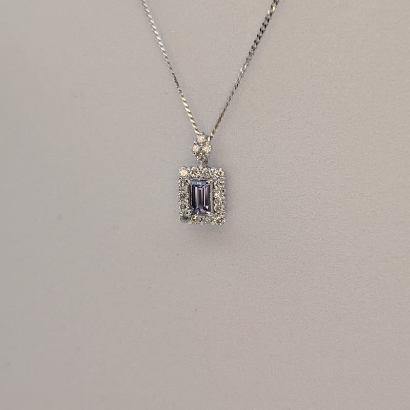 PT950/850アレキサンドライト 0.18ct ダイヤモンド 0.16ct ペンダント