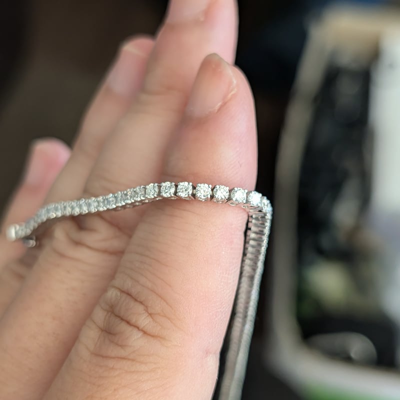 受注生産】750 (K18WG) ダイヤモンド 約3.0ct 17.7cm 2.1mm×75