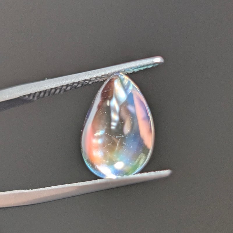 極上品質】 ラブラドライト 4.14ct 12.48×9.32mm ペアシェイプ