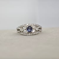 PT900 ベキリーブルーガーネット 0.532ct ダイヤモンド 0.61ct リング 13号
