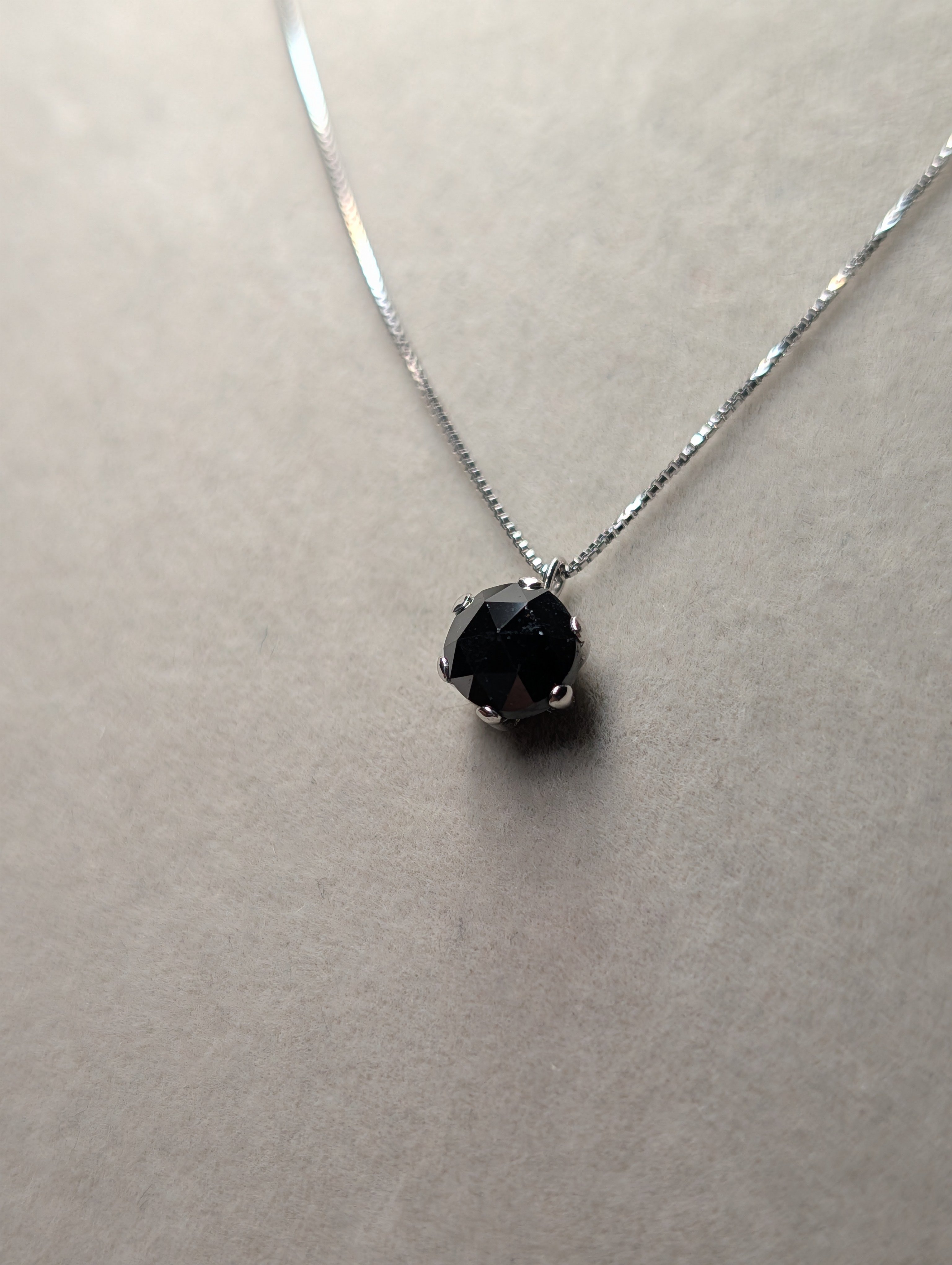 PT900/850 ブラック ダイヤモンド 1.00ct ペンダント 45cmスライド