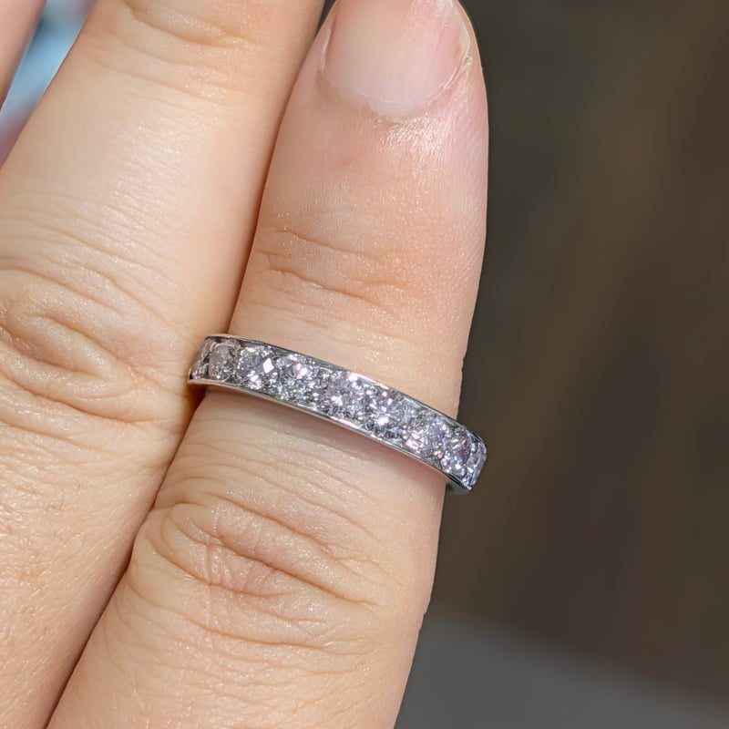 Pt900 ダイヤモンド付き 天然ピンクダイヤモンド リング CGL鑑別書】PT900 ピンクダイヤモンド 合計1.00ct 14号 リング