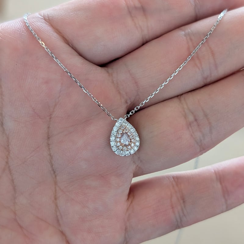 K18WG/K18PG ピンクダイヤモンド 0.14ct PD 0.08ct D 0.19ct