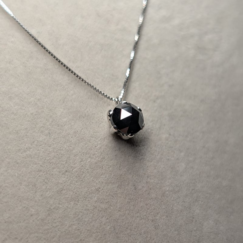 PT900/850 ブラック ダイヤモンド 1.00ct ペンダント 45cmスライド