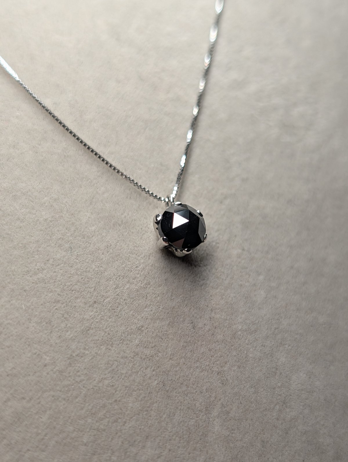大粒 ペンダントヘット　ブラックオパール　PT900 ダイヤモンド PT900/850 ブラック ダイヤモンド 1.00ct ペンダント 45cmスライド