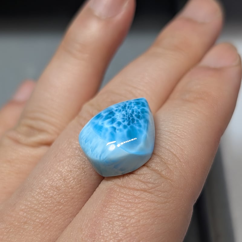 ラリマー 23.55ct 20.59×16.08mm カボションカットルース | 鈴木屋byJ