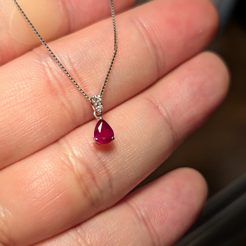 AIGS鑑別】PT950/850非加熱ピジョンブラッドルビー 0.49ct