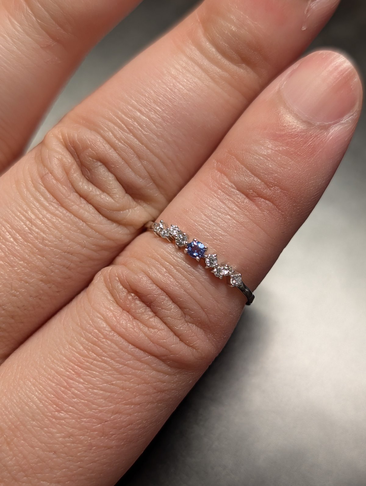 PT900 アレキサンドライト 0.07ct ダイヤモンド 0.10ct リング 13号 |