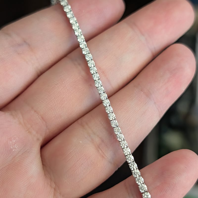 受注生産】750 (K18WG) ダイヤモンド 約3.0ct 17.7cm 2.1mm×75