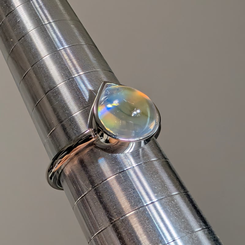 現品限り】PT900 最高品質アンデシンラブラドライト 4.37ct 鍛造リング