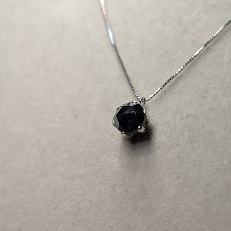 PT900/850 ブラック ダイヤモンド 1.00ct ペンダント 45cmスライド
