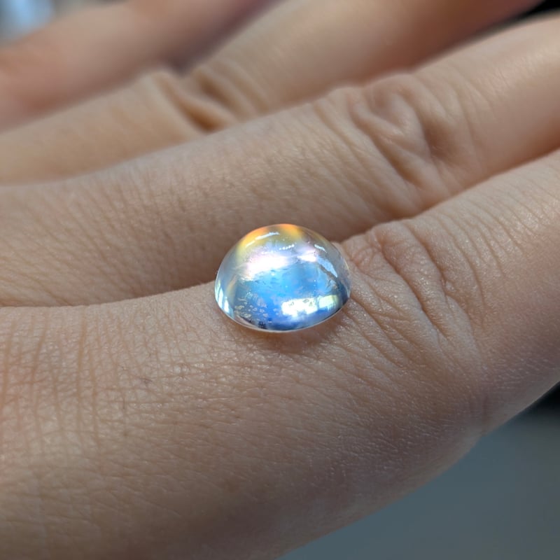 極上品質】 ラブラドライト 4.29ct 10.4mm ラウンド カボション カット