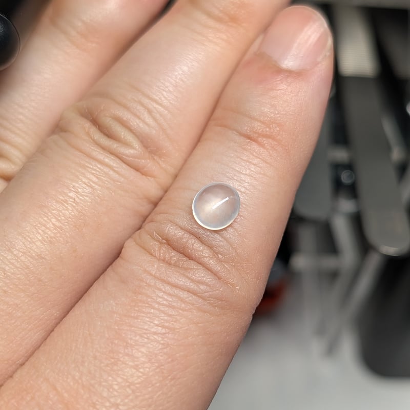 【貴重】氷翡翠の板ルース(69ｇ) 氷翡翠 0.858ct 6.9×6.2mm カボションカット ルース ミャンマー産